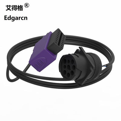 Tím đúc xe tải dây nịt dây điện, J1939 9 pin Deutsch để Obd2 cáp