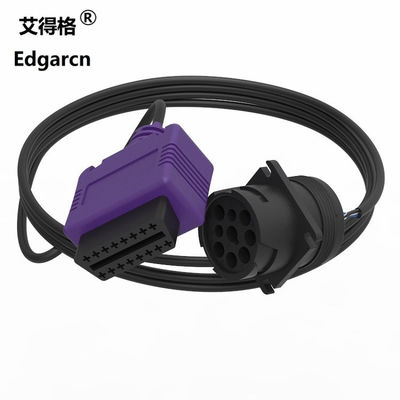 Tím đúc xe tải dây nịt dây điện, J1939 9 pin Deutsch để Obd2 cáp