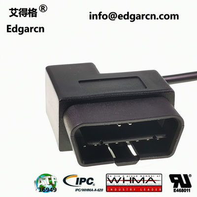 16pin OBDII Passthru Cable with Power Break Out and IP68 Rating for Heavy-Duty Automotive Wiring Harness